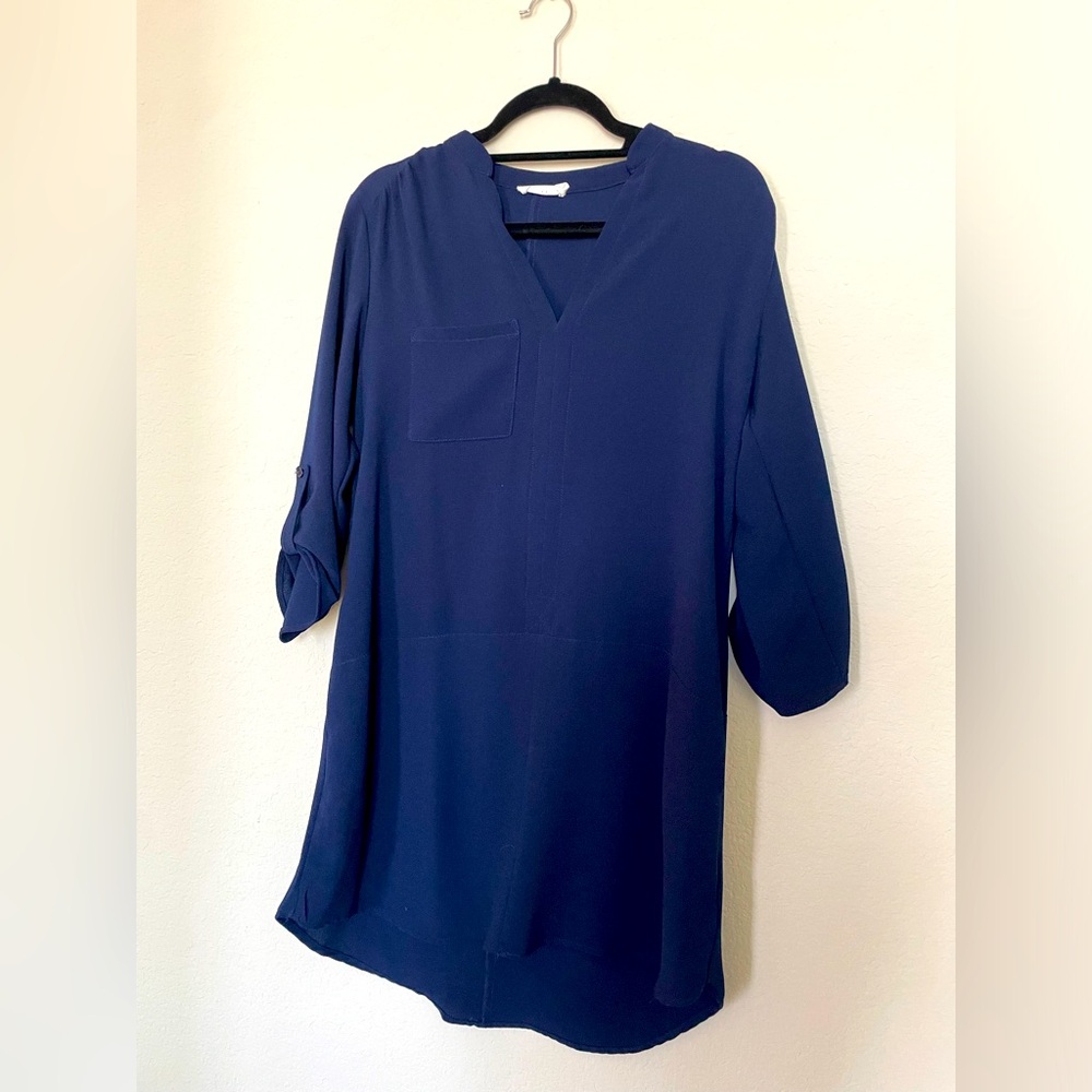 Navy blue shirt dress